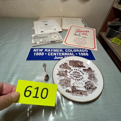 Lot 610 New Raymer Centennial Souvenirs