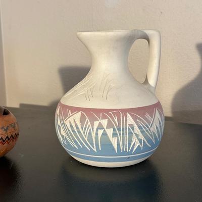 2 SIGNED NAVAJO CLAY POTS