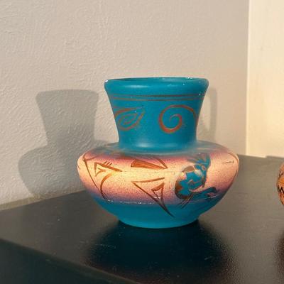 2 SIGNED NAVAJO CLAY POTS