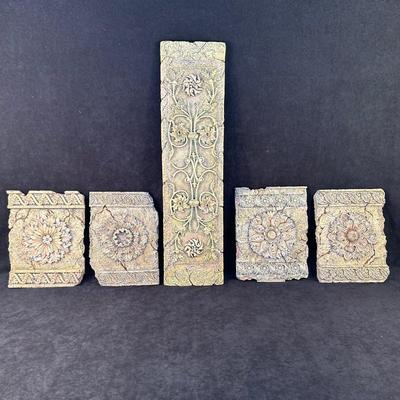 Lot 184. 5pc Cast Resin Wall Decor