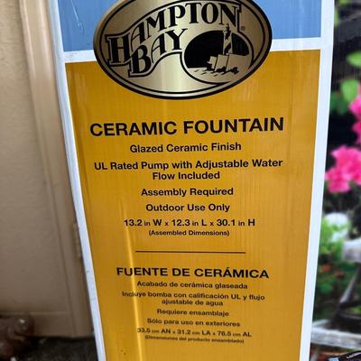 NEW HAMPTON BAY CERAMIC WATER FOUNTAIN