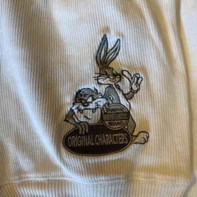 NEW LOONEY TUNES DENIM SHIRT (MED) AND NEW UNDERWEAR (SMALL)