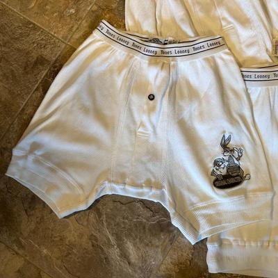 NEW LOONEY TUNES DENIM SHIRT (MED) AND NEW UNDERWEAR (SMALL)