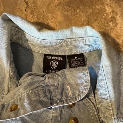 NEW LOONEY TUNES DENIM SHIRT (MED) AND NEW UNDERWEAR (SMALL)