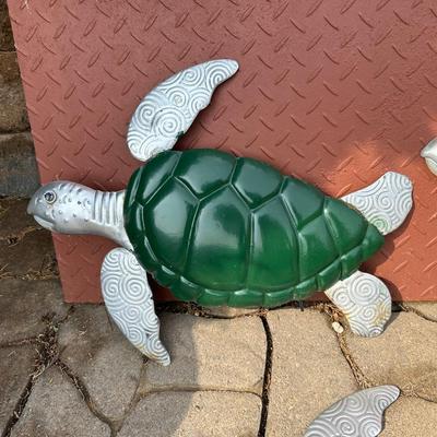 4 METAL TURTLES