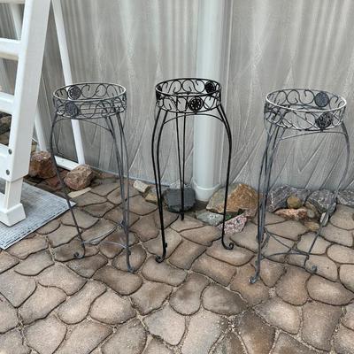 3 METAL PLANT STANDS