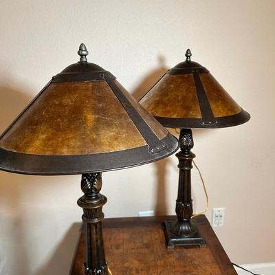 Lot 204. Pair of Craftsman-style Lamps