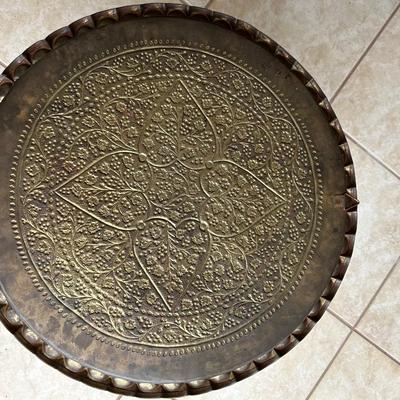 Lot 213. Brass Tray & Stand