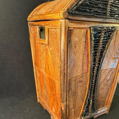 Lot 215. Rattan & Coco Straw Hamper