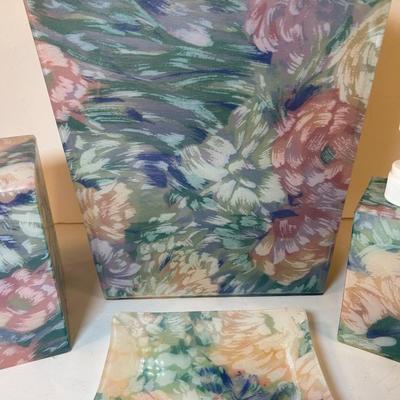 Lot 217. Floral Bathroom Accessories