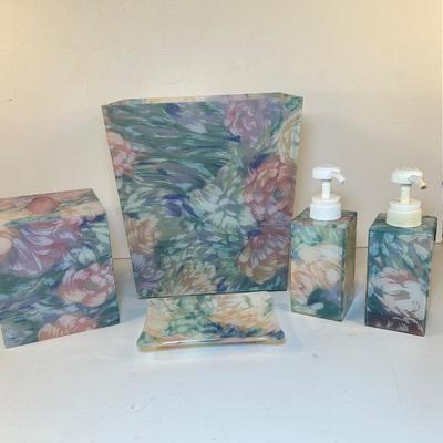 Lot 217. Floral Bathroom Accessories