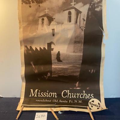 Vintage Santa Fe Mission Churches Poster