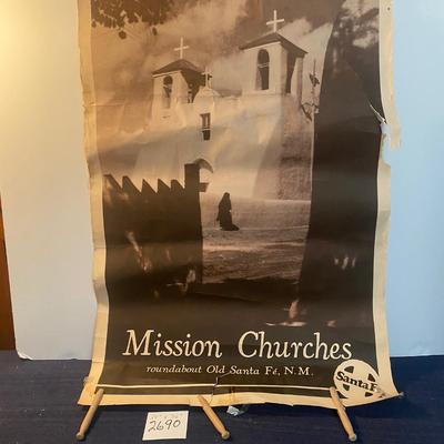 Vintage Santa Fe Mission Churches Poster