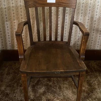 Vintage Solid Wood Banking Chair