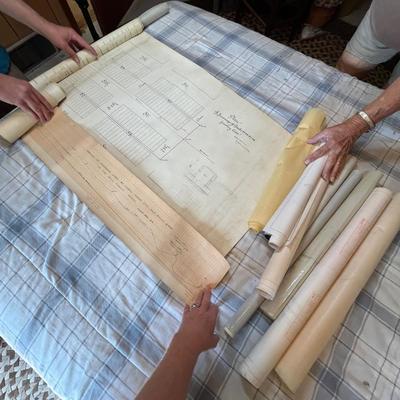 Lot 718 Vintage blue prints & survey maps