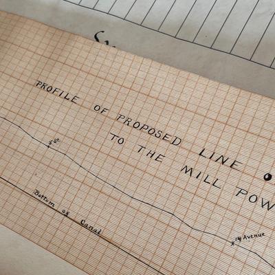 Lot 718 Vintage blue prints & survey maps