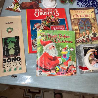 Lot 734 Christmas decor & books