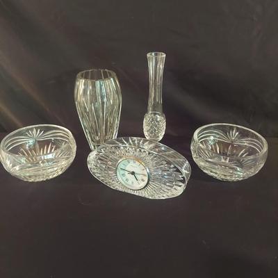 Waterford Crystal Mantel Clock, Vase and More (DR-BBL)