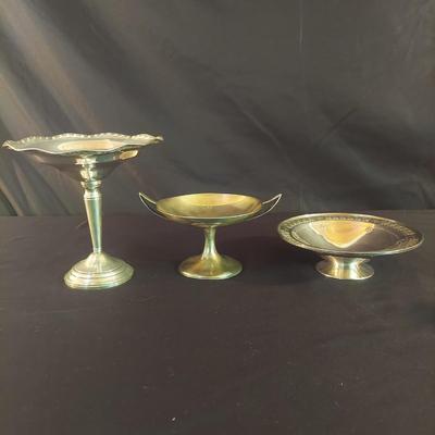 Three Sterling Silver Pedestal Dishes (DR-BBL)
