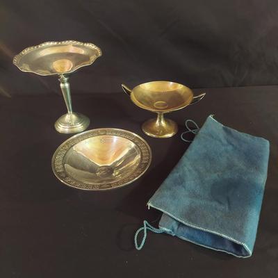 Three Sterling Silver Pedestal Dishes (DR-BBL)