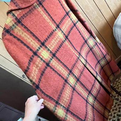 Lot 752 Plaid wool coat & scarf
