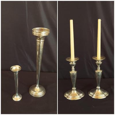 Sterling Silver Candlesticks and Bud Vases (DR-BBL)