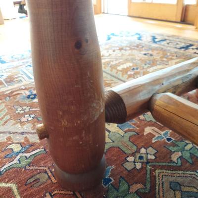 Custom Built Log Cabin Style Dining Table & Chairs by Lang Hornthal (DR-BBL)