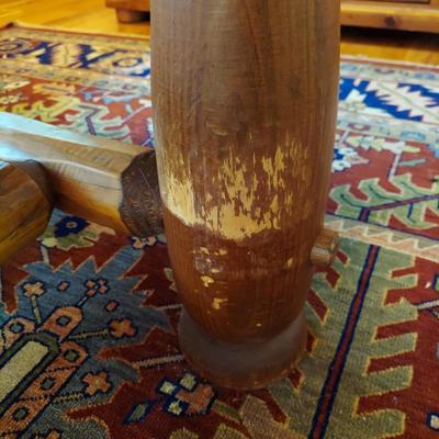 Custom Built Log Cabin Style Dining Table & Chairs by Lang Hornthal (DR-BBL)