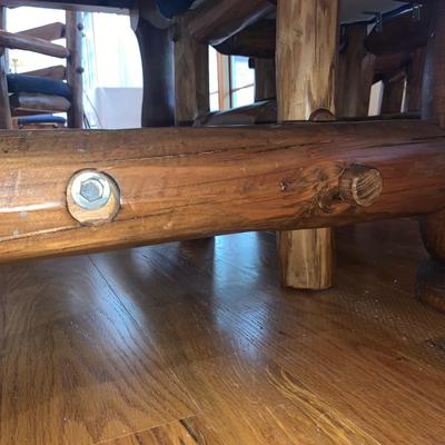 Custom Built Log Cabin Style Dining Table & Chairs by Lang Hornthal (DR-BBL)