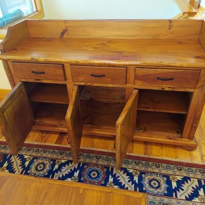 Custom Built Log Cabin Style Buffet by Lang Hornthal (DR-BBL)