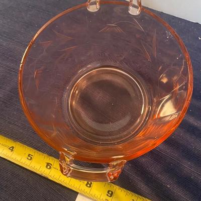 Pink Depression Glass Ice Bucket