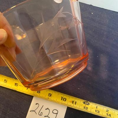 Pink Depression Glass Ice Bucket