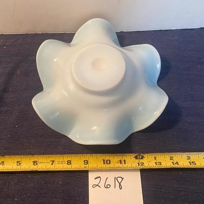 Vintage Blue and White Ruffle Dish