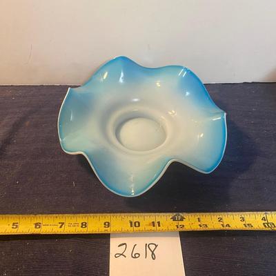 Vintage Blue and White Ruffle Dish