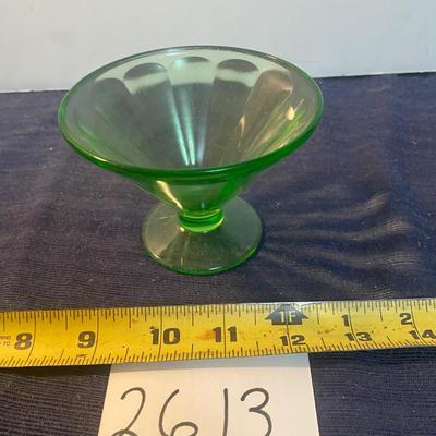 Vintage Uranium Glass Sherbet Dish
