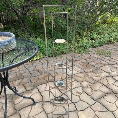 METAL MESH TABLE, 4 TIER METAL STAND, CANDLE HOLDER AND FLOWER POT