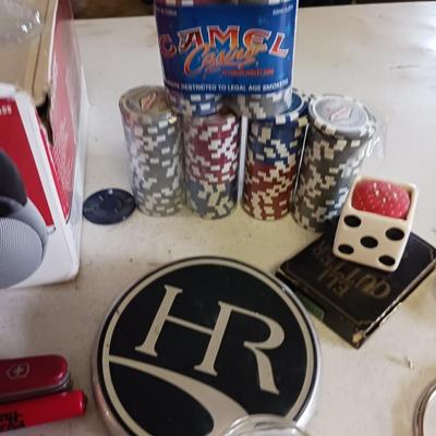 COBY MP3/CD PLAYER, POKER CHIPS, DECKS OF CARDS AND MORE