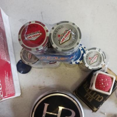 COBY MP3/CD PLAYER, POKER CHIPS, DECKS OF CARDS AND MORE