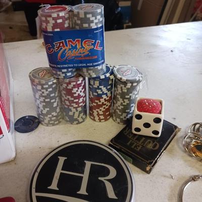 COBY MP3/CD PLAYER, POKER CHIPS, DECKS OF CARDS AND MORE