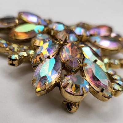 Vintage Sparkly Aurora Rhinestone Brooch