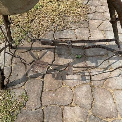 ANTIQUE PEDAL GRINDER WITH SEAT