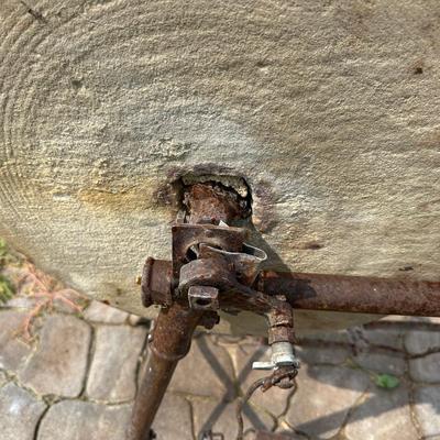 ANTIQUE PEDAL GRINDER WITH SEAT
