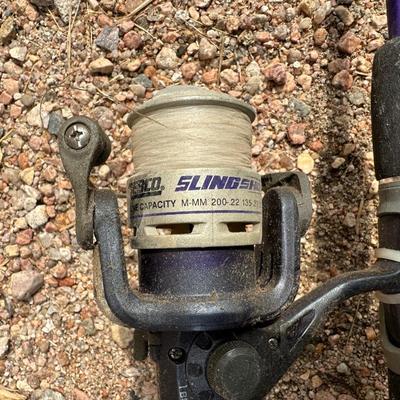 4 FISHING POLES WITH REELS