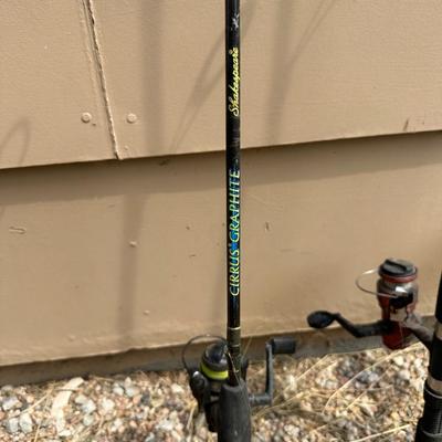4 FISHING POLES WITH REELS