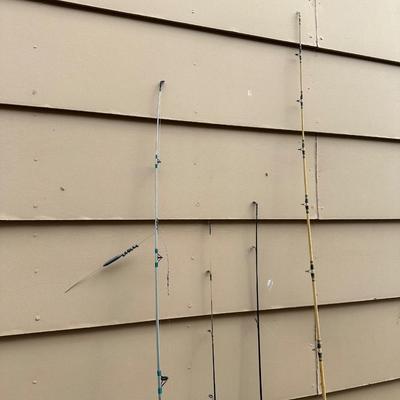 4 FISHING POLES WITH REELS