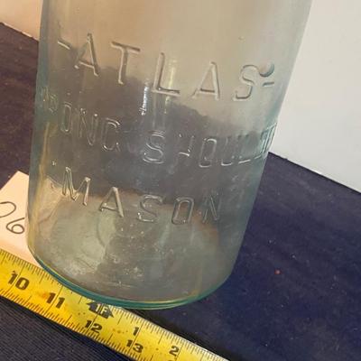 Vintage Atlas Strong Shoulder Green Jar