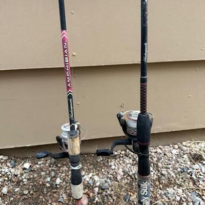 4 MORE FISHING POLES WITH REELS