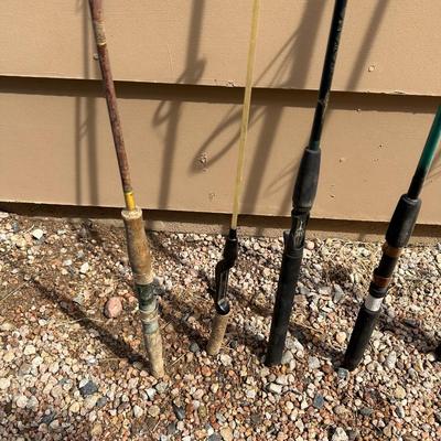 A VARIETY OF FISHING POLES