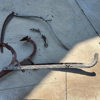 ANTIQUE & PRIMITIVE ANIMAL TRAPS, SICKLE AND FIELD PLOW
