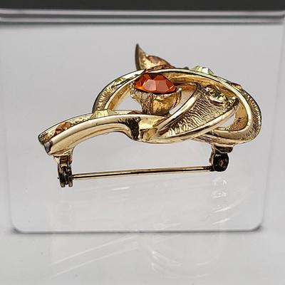 Vintage CORO Rhinestone Knot Brooch